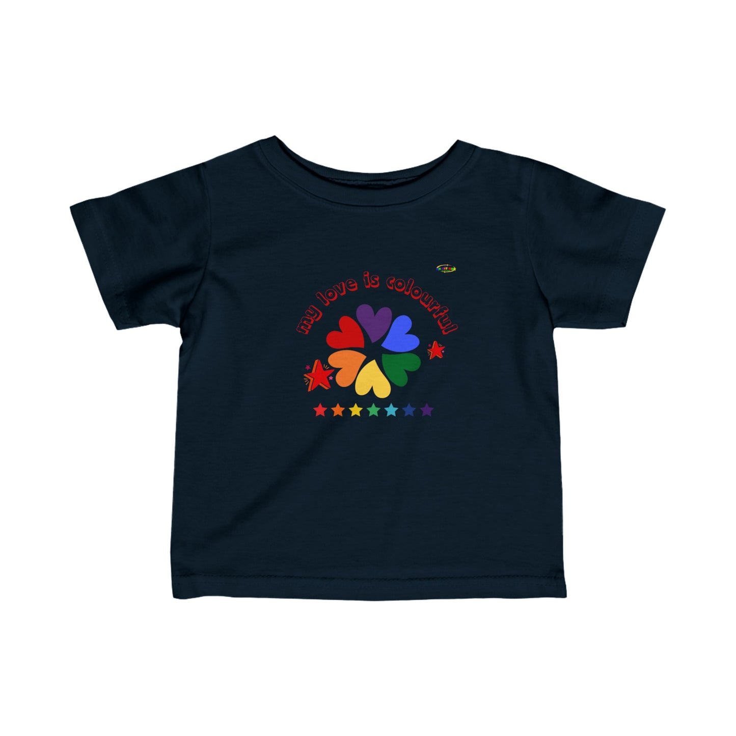 Cute My Love is Colourful heart logo Infant Fine Jersey Tee-My Bright Side Clothing