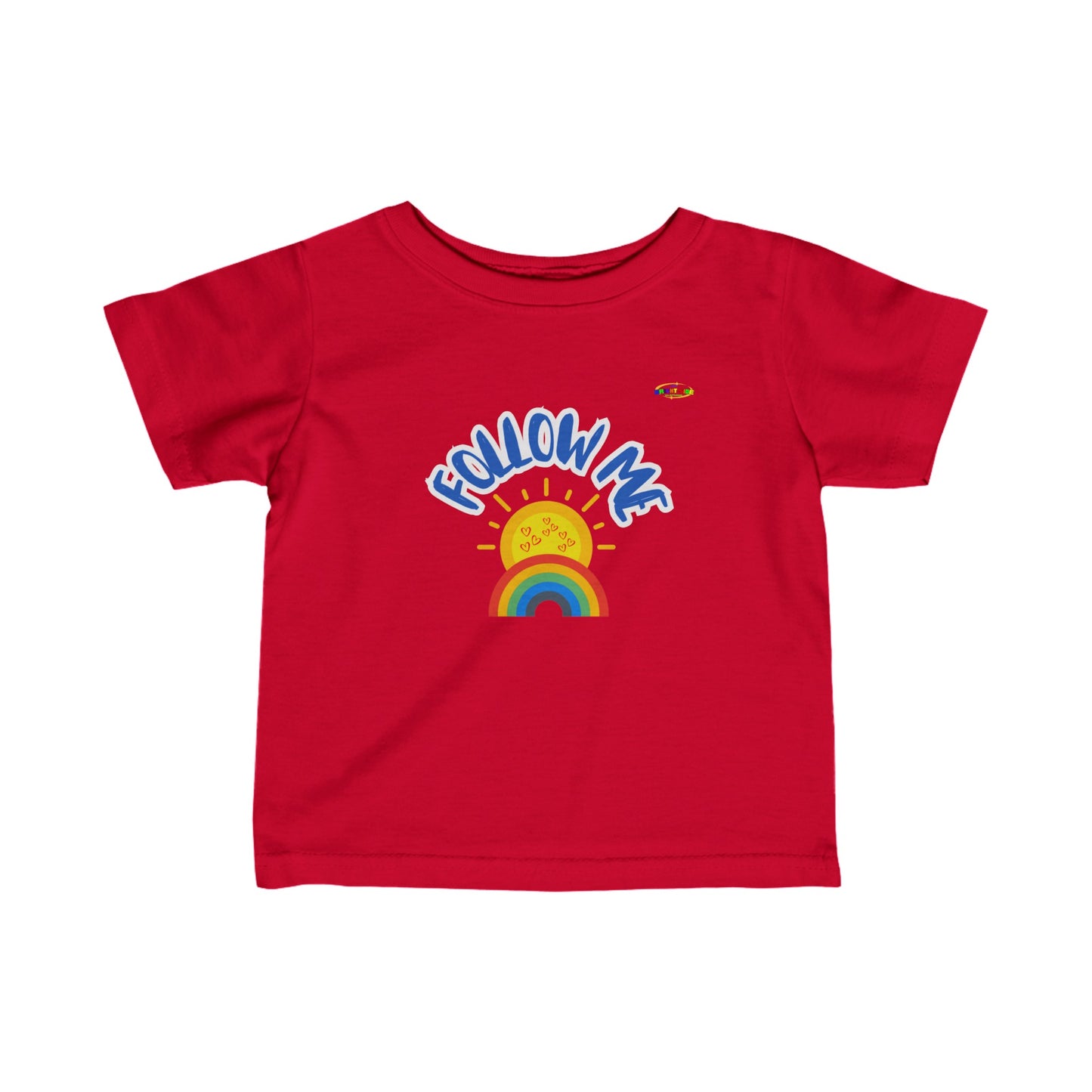 Cute Follow Me Rainbow and Sun Logo-Infant Fine Jersey Tee-My Bright Side Clothing