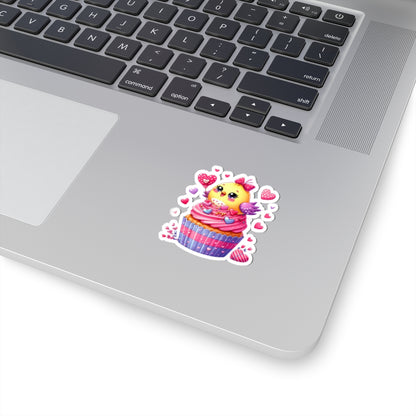 Cute and Sweet Little Cupcake Chick Valentines -Kiss-Cut Sticker-My Bright Side Clothing