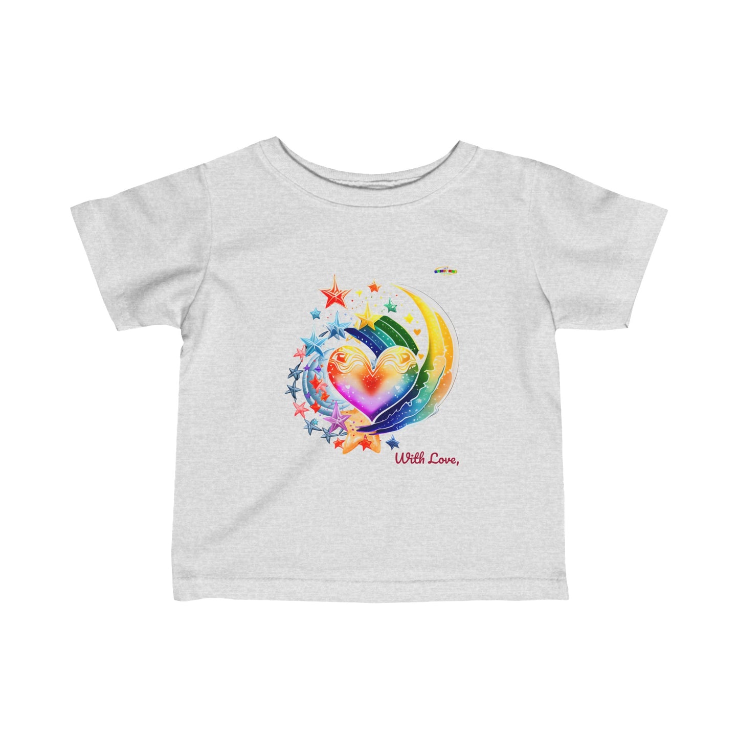 Cute With Love, Rainbow Heart Infant Fine Jersey Tee  -My Bright Side Clothing