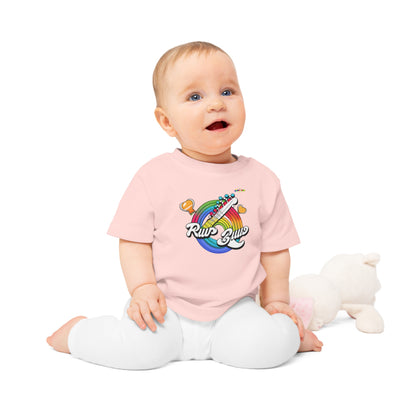 Cute Rainbow Making Music logo Baby T-Shirt-MyBrightSideClothing