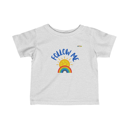 Cute Follow Me Rainbow and Sun Logo-Infant Fine Jersey Tee-My Bright Side Clothing