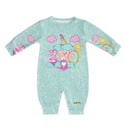 Cute Pastel Green Unicorn Love Baby Romper-mybrightsideclothing.com