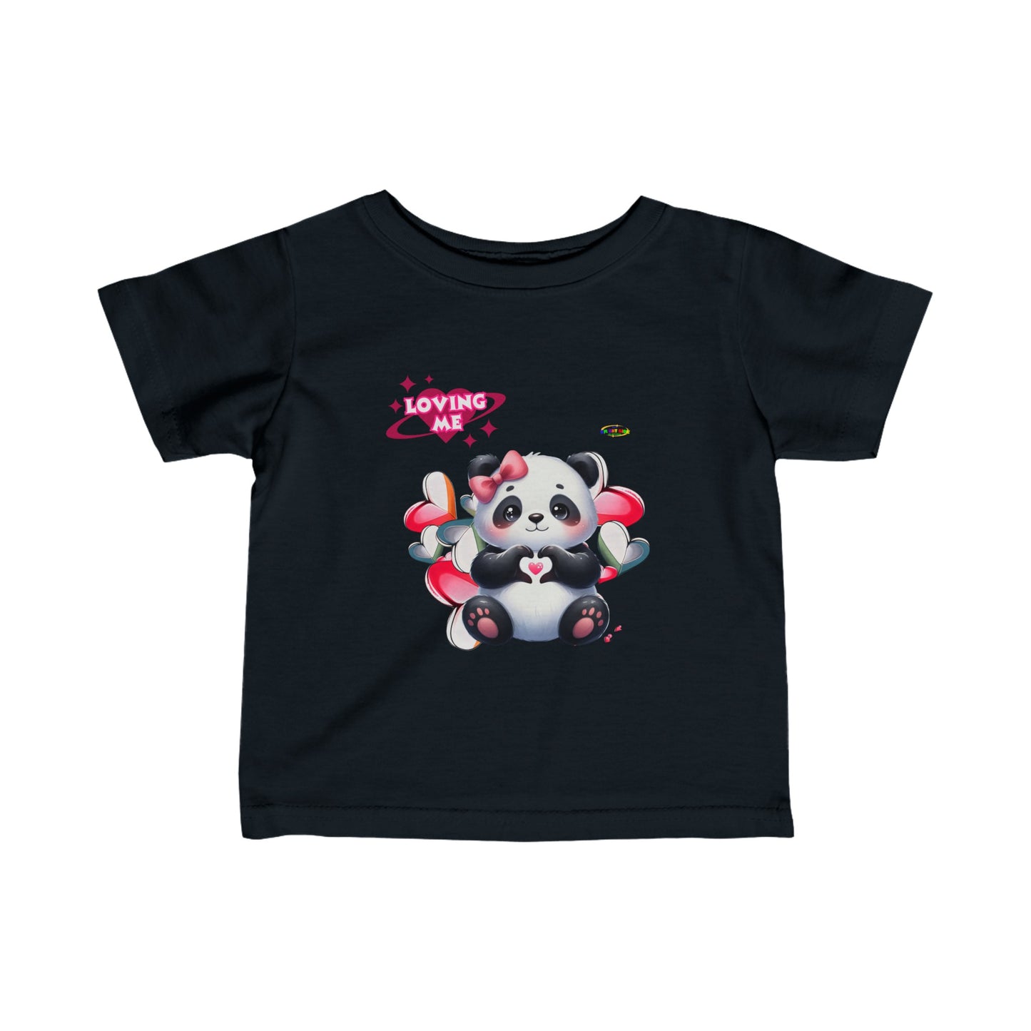 Cute Loving me Loving You Heart Panda Infant Fine Jersey Tee-My Bright Side Clothing