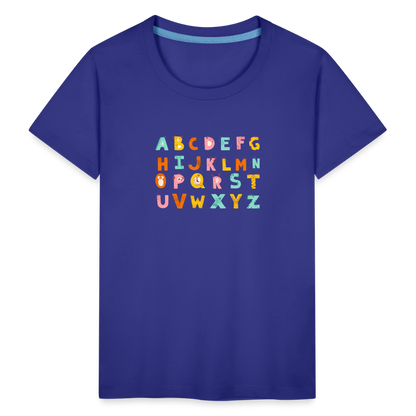 Toddler Premium T-Shirt Animals & Alphabets 26 Letters - royal blue