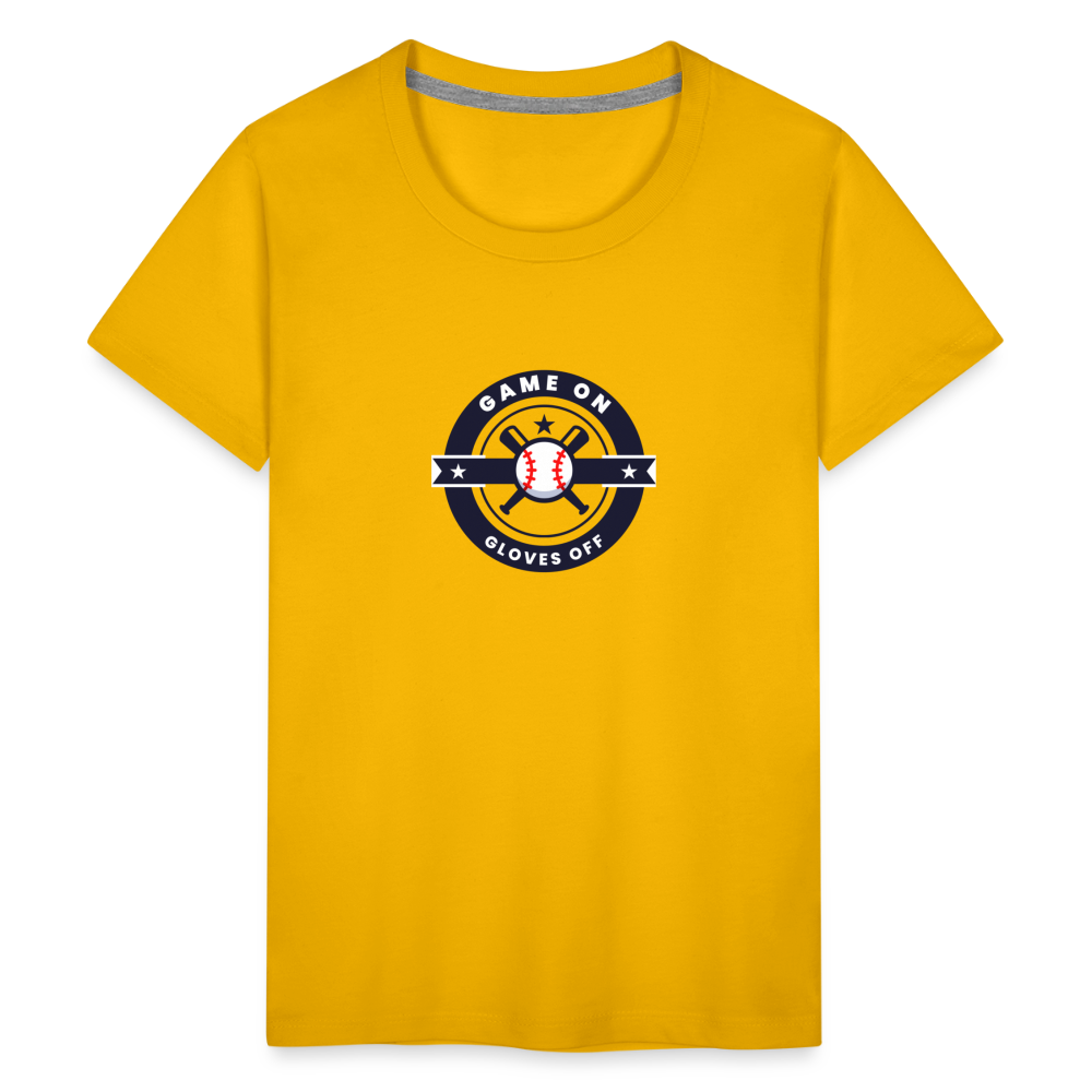 Children's Premium T-Shirt Baseball Game On, Gloves Off - sun yellow