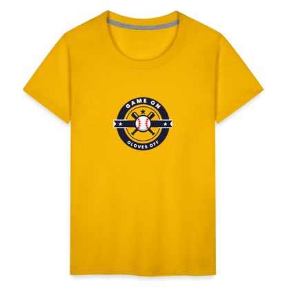 Children's Premium T-Shirt Baseball Game On, Gloves Off - sun yellow