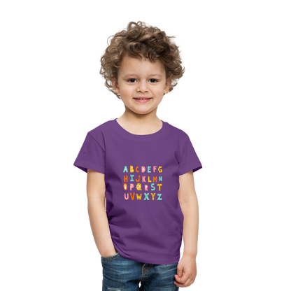 Toddler Premium T-Shirt Animals & Alphabets 26 Letters - purple