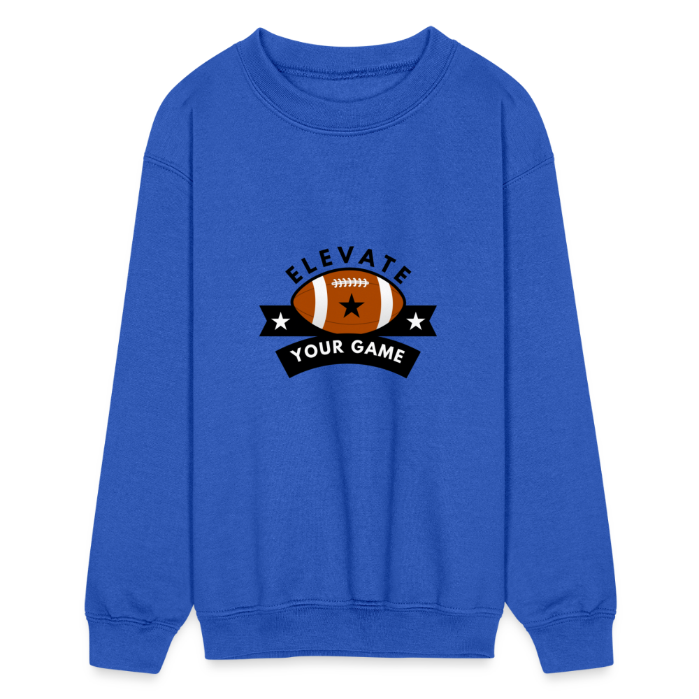 Children's Crewneck Sweatshirt Elevate Your Game Football - royal blue