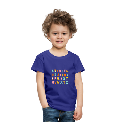 Toddler Premium T-Shirt Animals & Alphabets 26 Letters - royal blue