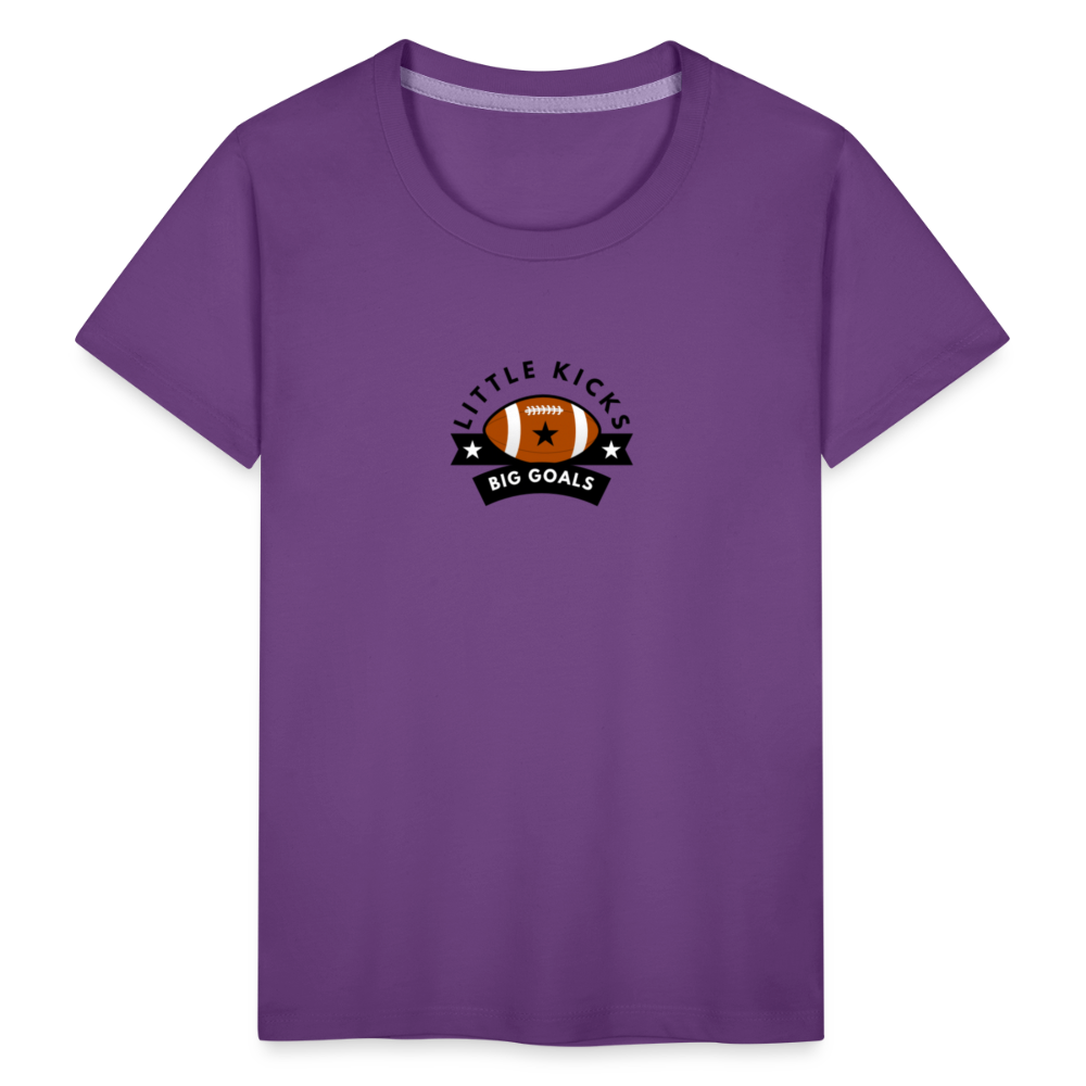 Toddler Premium T-Shirt Football Little Kicks, Big Goals - purple