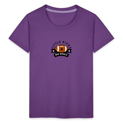 Toddler Premium T-Shirt Football Little Kicks, Big Goals - purple