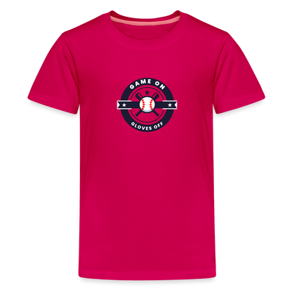 Children's Premium T-Shirt Baseball Game On, Gloves Off - dark pink