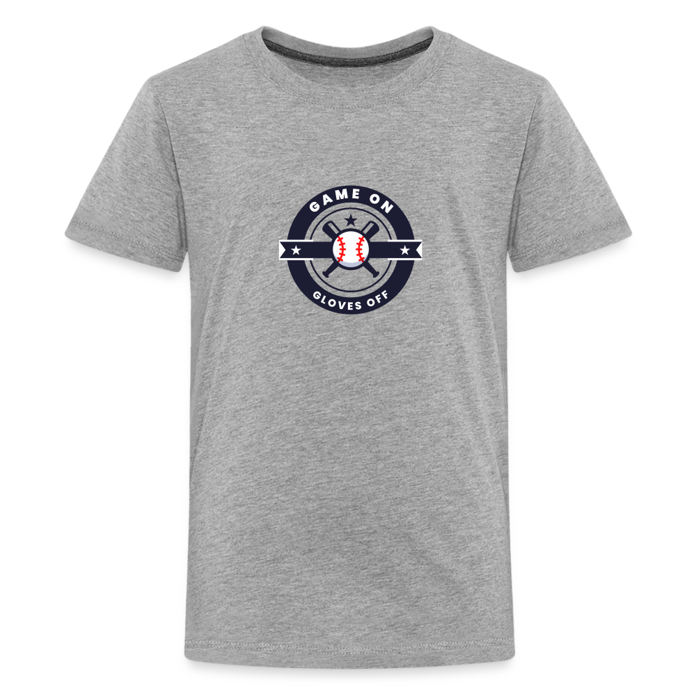 Children's Premium T-Shirt Baseball Game On, Gloves Off - heather gray