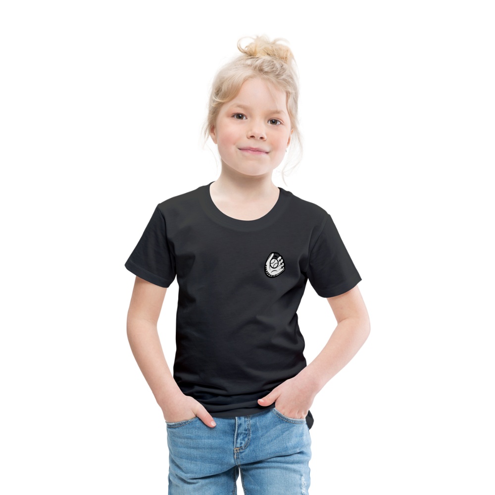 Toddler Premium T-Shirt Baseball & Gloves - black