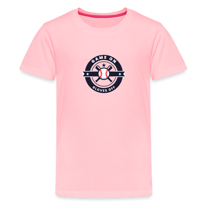 Children's Premium T-Shirt Baseball Game On, Gloves Off - pink