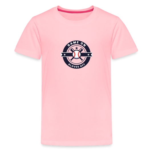 Children's Premium T-Shirt Baseball Game On, Gloves Off - pink