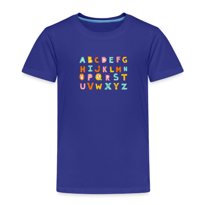 Toddler Premium T-Shirt Animals & Alphabets 26 Letters - royal blue