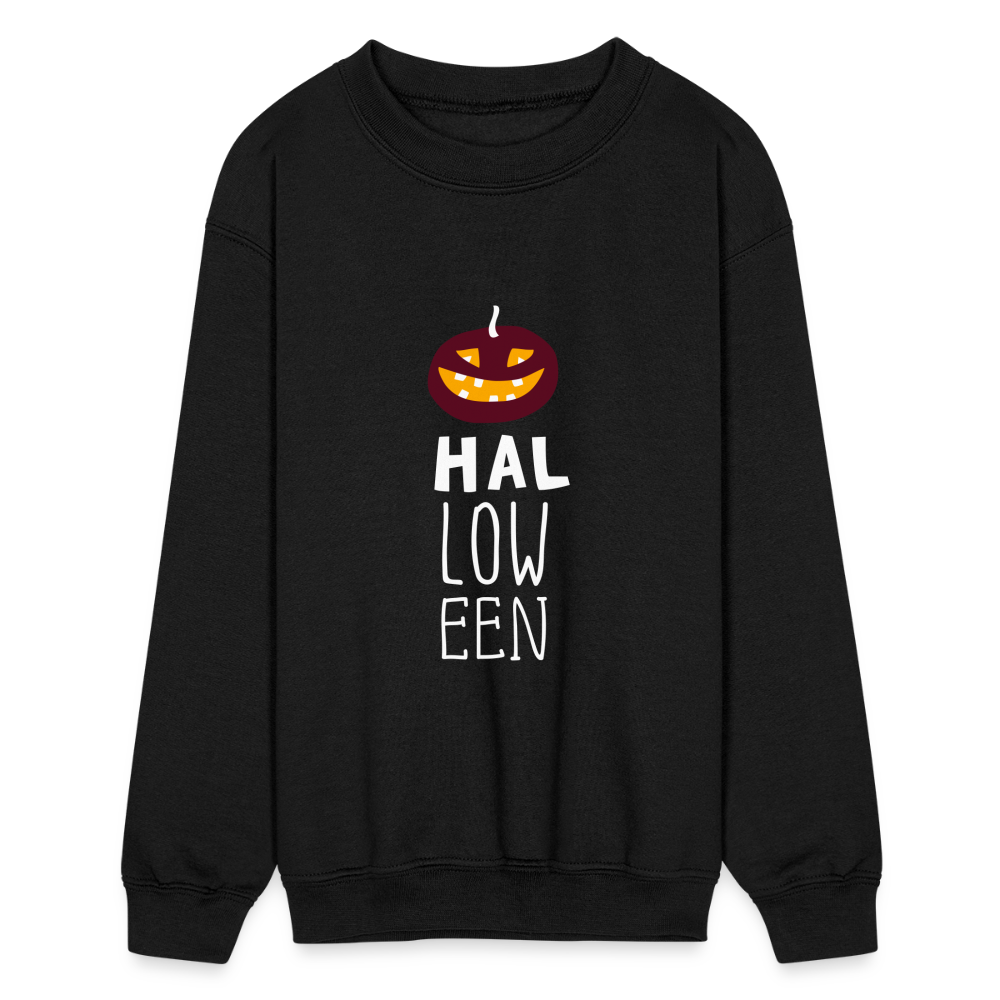 Kids Crewneck Sweatshirt Pumpkin Halloween - black