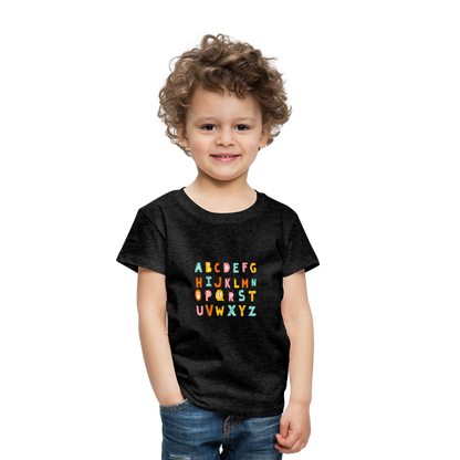 Toddler Premium T-Shirt Animals & Alphabets 26 Letters - charcoal grey