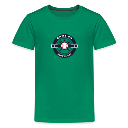 Children's Premium T-Shirt Baseball Game On, Gloves Off - kelly green