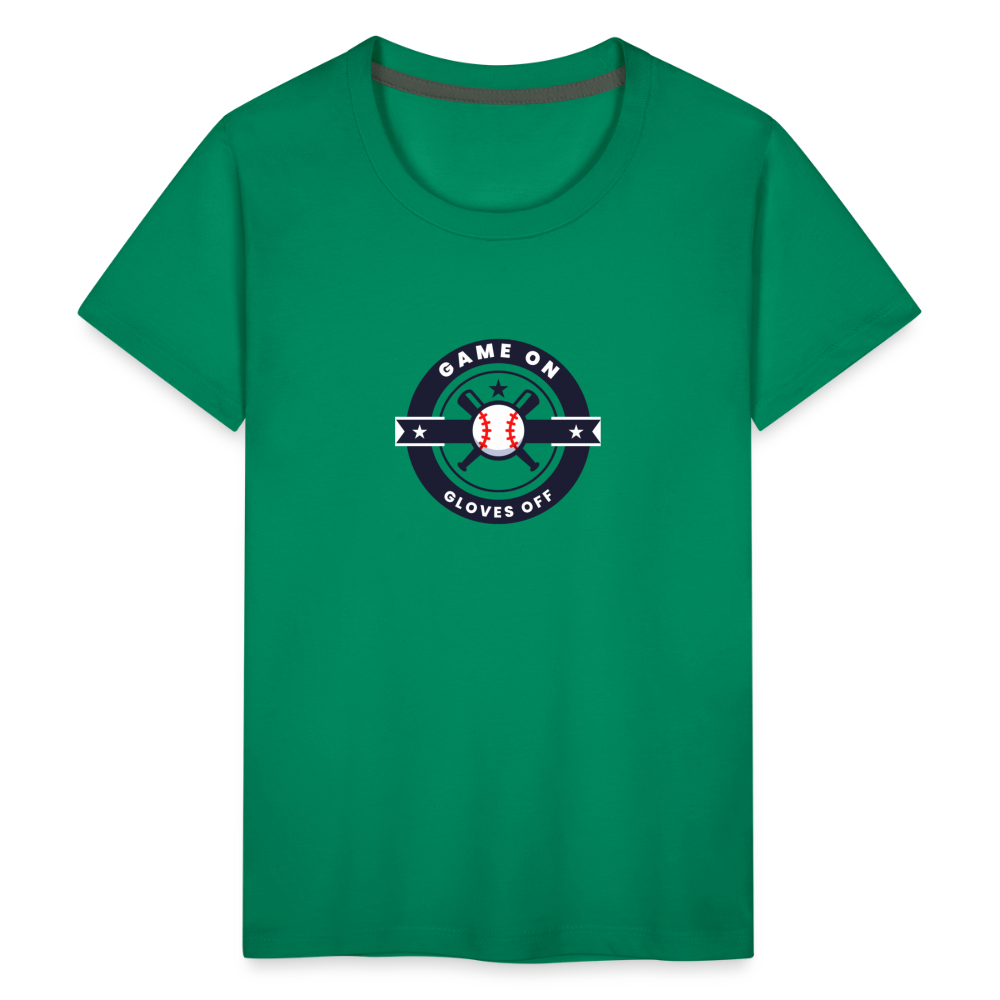 Children's Premium T-Shirt Baseball Game On, Gloves Off - kelly green