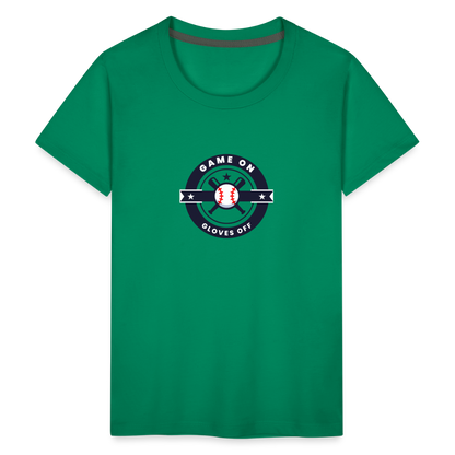 Children's Premium T-Shirt Baseball Game On, Gloves Off - kelly green