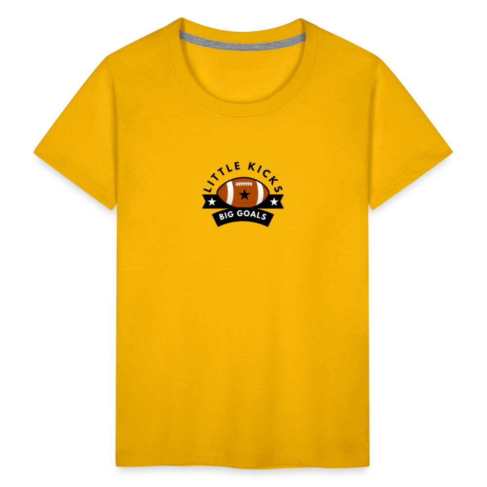 Toddler Premium T-Shirt Football Little Kicks, Big Goals - sun yellow