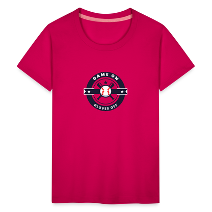 Children's Premium T-Shirt Baseball Game On, Gloves Off - dark pink