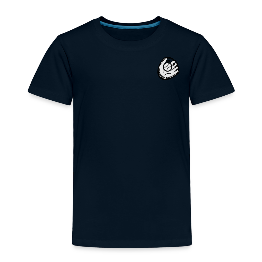 Toddler Premium T-Shirt Baseball & Gloves - deep navy