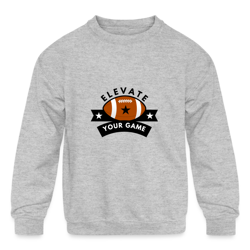 Children's Crewneck Sweatshirt Elevate Your Game Football - heather gray