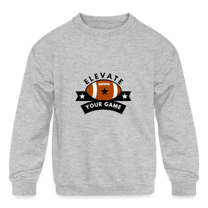 Children's Crewneck Sweatshirt Elevate Your Game Football - heather gray