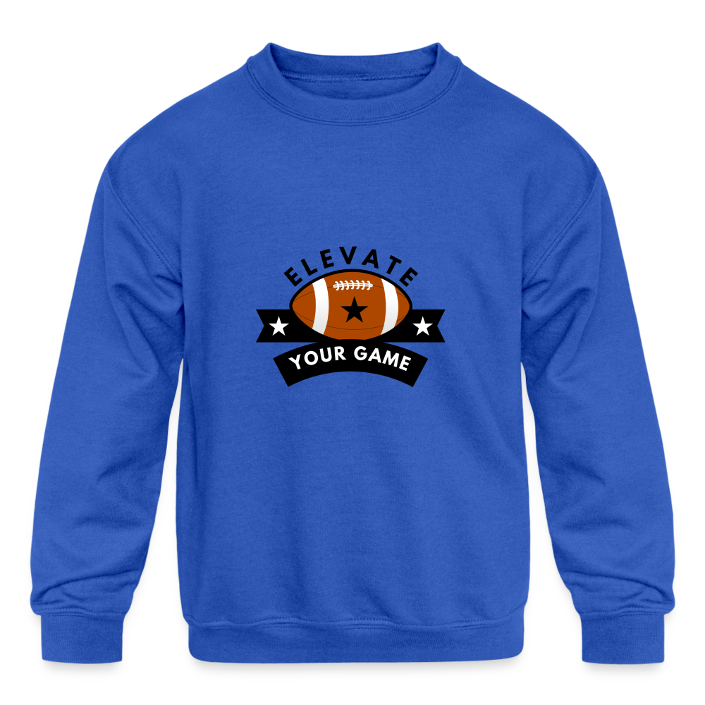 Children's Crewneck Sweatshirt Elevate Your Game Football - royal blue