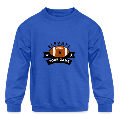 Children's Crewneck Sweatshirt Elevate Your Game Football - royal blue