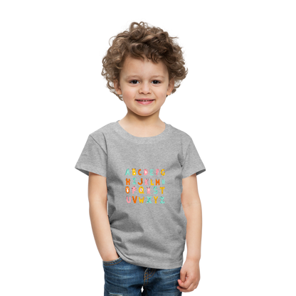 Toddler Premium T-Shirt Animals & Alphabets 26 Letters - heather gray