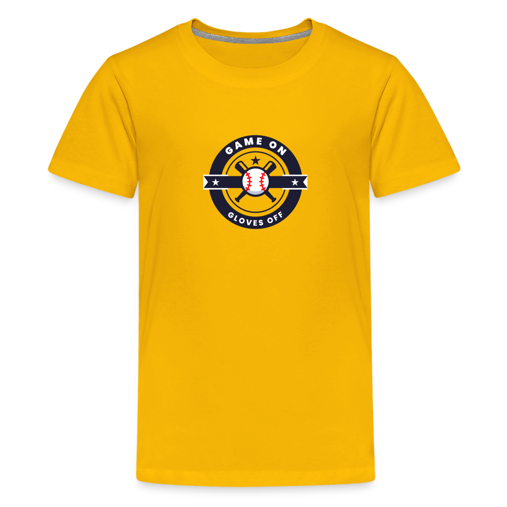 Children's Premium T-Shirt Baseball Game On, Gloves Off - sun yellow