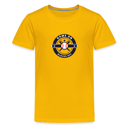 Children's Premium T-Shirt Baseball Game On, Gloves Off - sun yellow