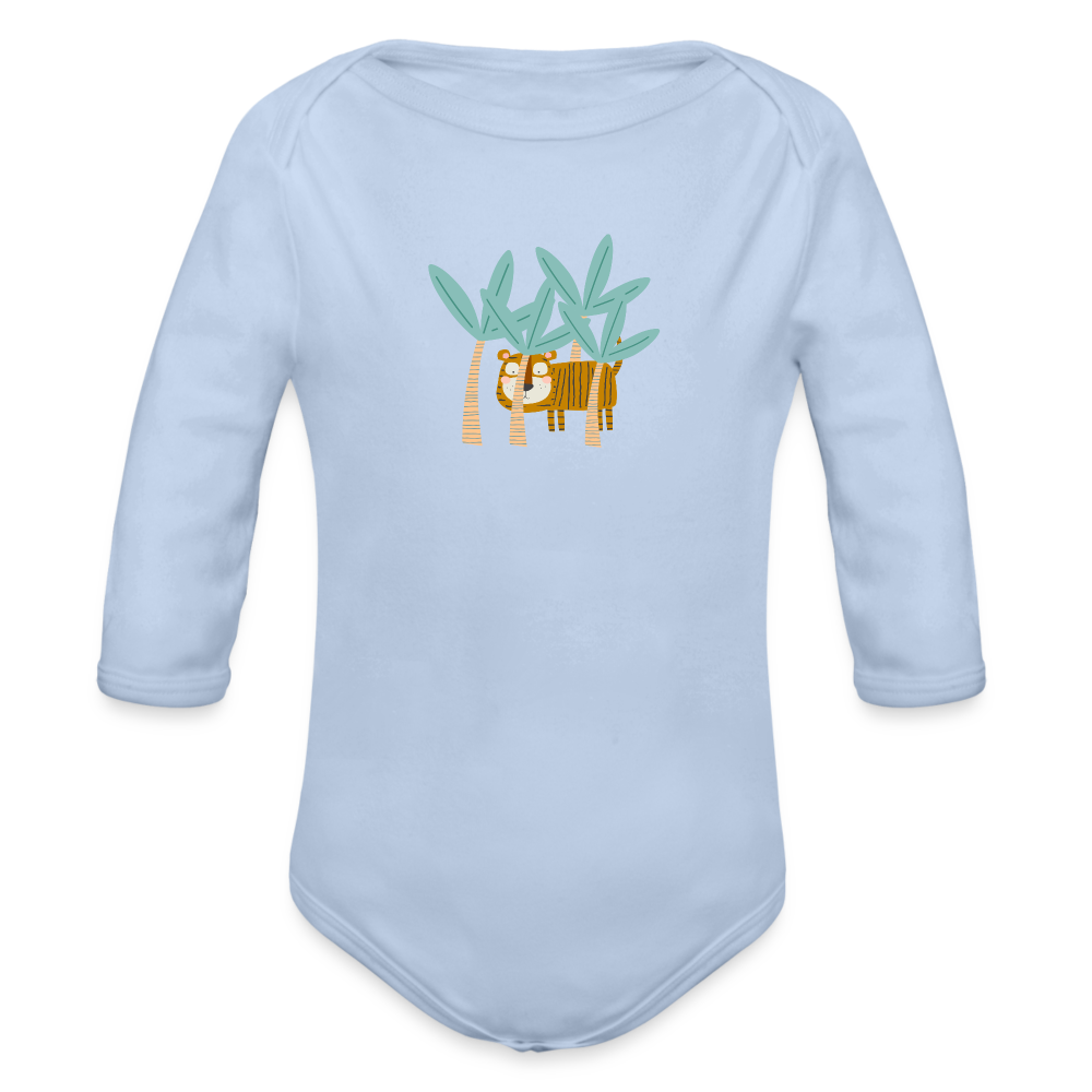 Long Sleeve Bodysuit Tiger in Trees - sky