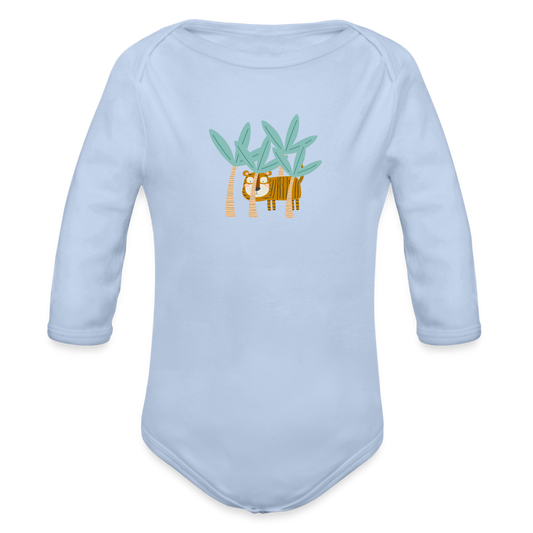 Long Sleeve Bodysuit Tiger in Trees - sky