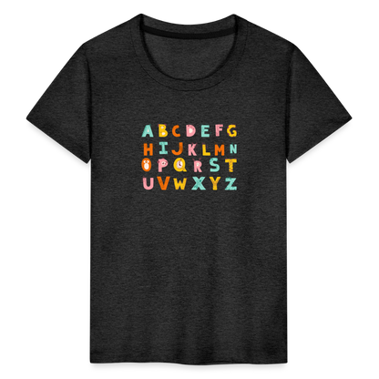 Toddler Premium T-Shirt Animals & Alphabets 26 Letters - charcoal grey