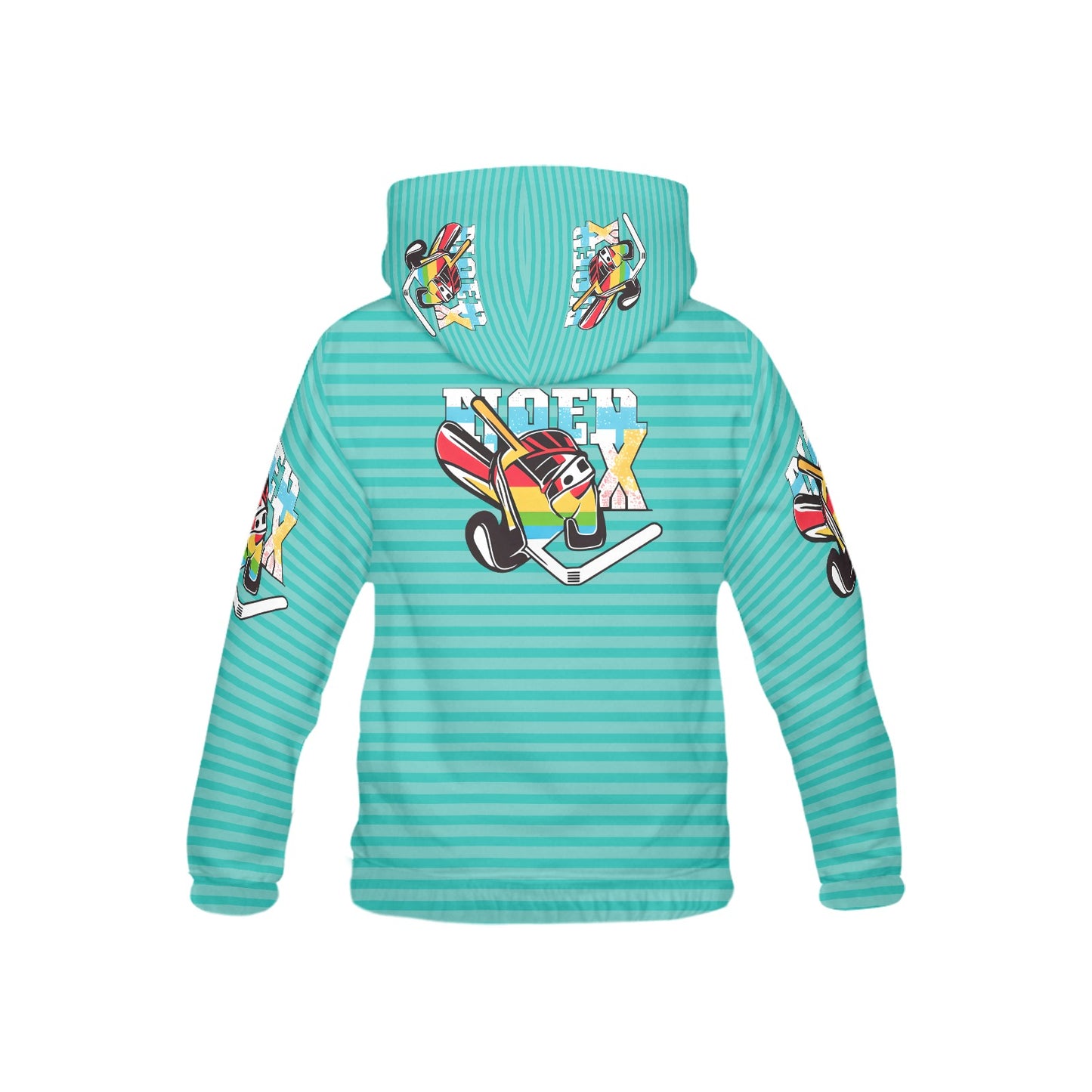 Teal Hockey Pattern and Graphic Children's Hoodie-My Bright Side Clothing