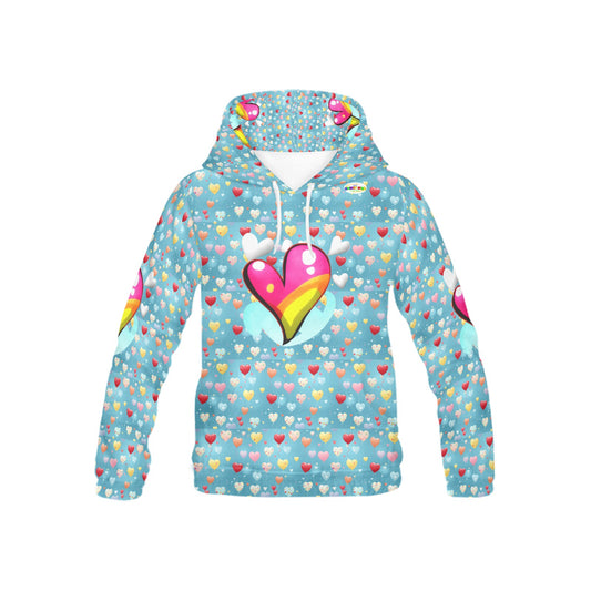 Beautiful Rainbow Heart Pattern Children's Hoodie-My Bright Side Clothing