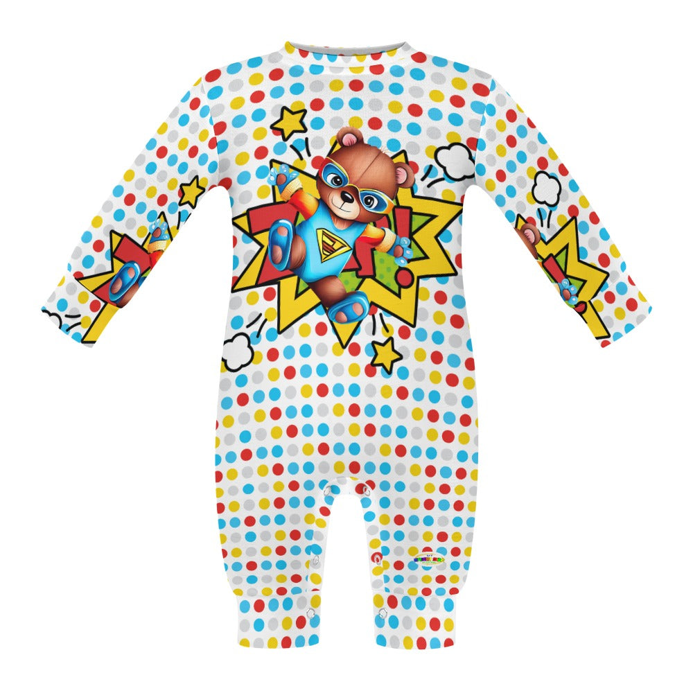 Teddy Bear Superhero Theme Baby Romper-My Bright Side Clothing