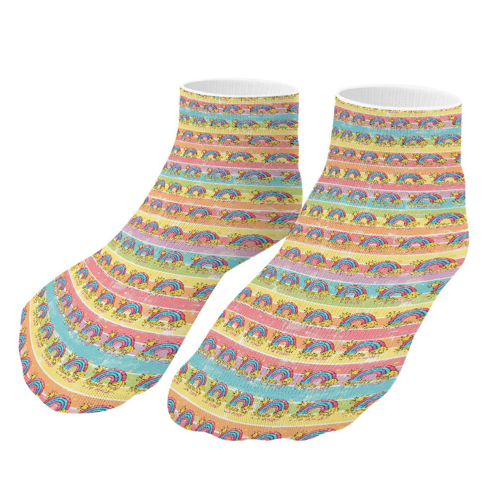 Pastel Stripes Rainbow Pattern Children's Comfortable Socks -5 Pairs -MyBrightSideClothing