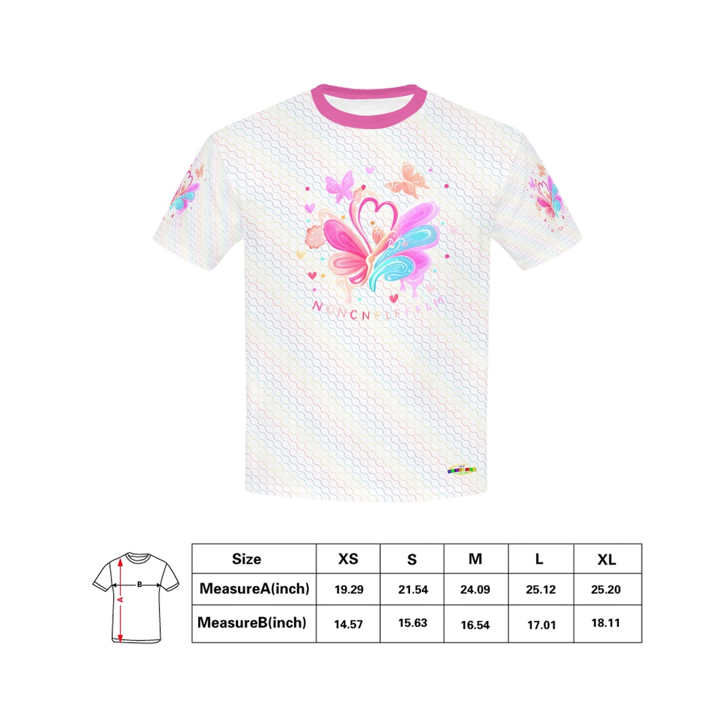 Beautiful Rainbow Flower and Butterfly Pattern and Graphic-Children's T-shirt My Bright Side Clothing