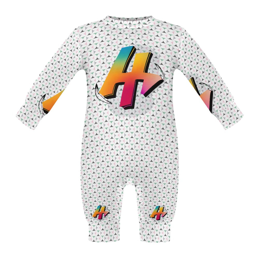 Cute Rainbow Alphabet Abstract Graffiti Baby Romper-My Bright Side Clothing