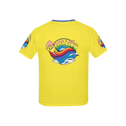 Yellow Riding the wave life logo Children's T-Shirt-My Bright Side Clothing