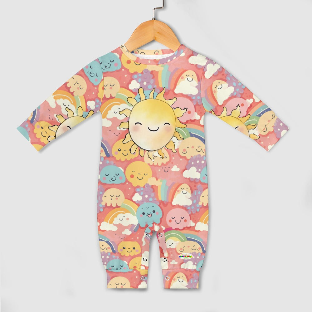 Cute Pastel Sun and Rainbow Baby Romper-My Bright Side Clothing