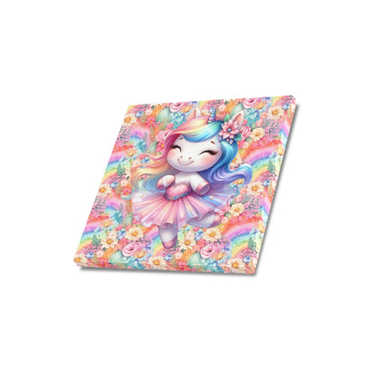 Cute colourful Flower Rainbow Baby Ballerina Unicorn graphic Canvas Print 16"x16"-My Bight Side Clothing