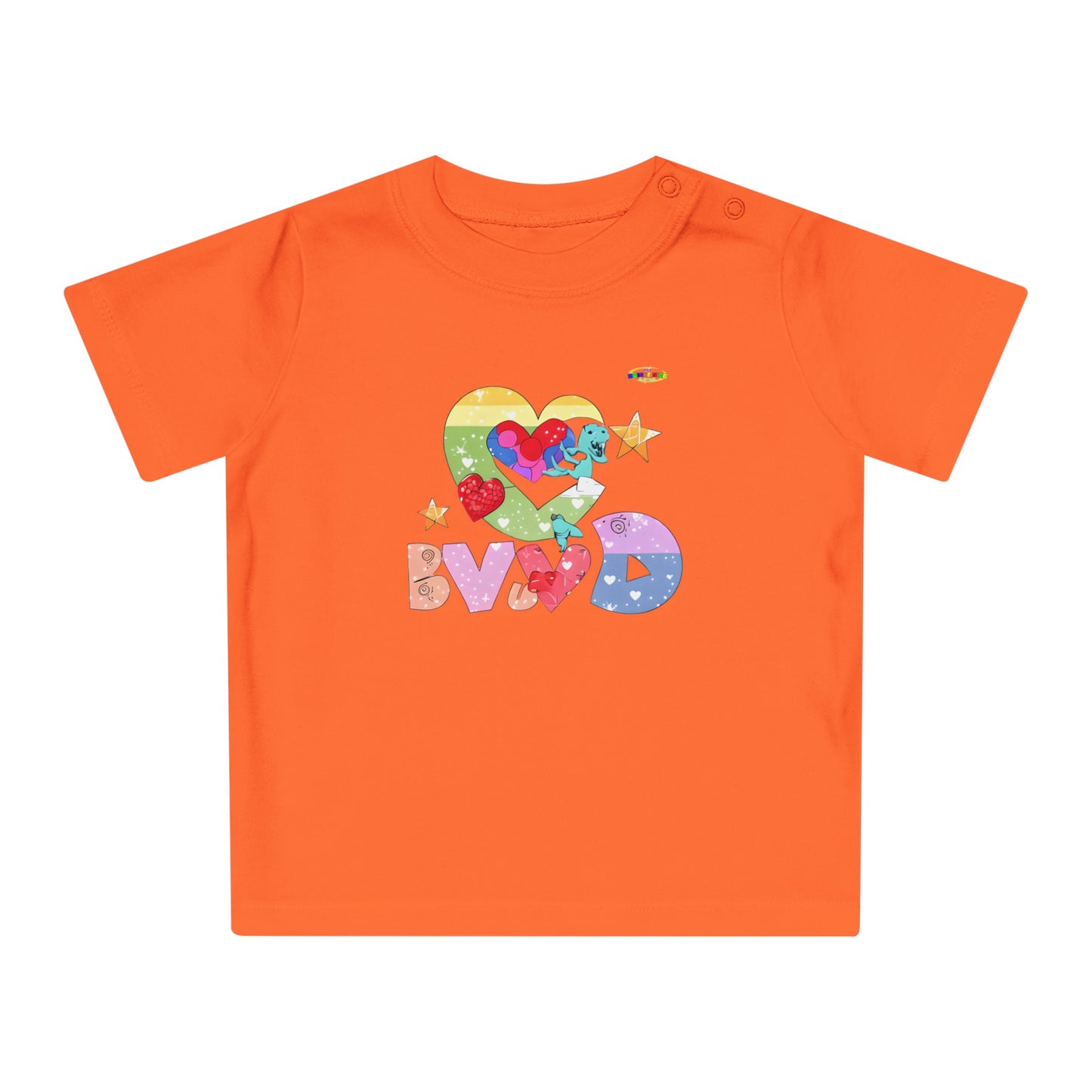 Cute Roaring Love Dino Graphic Baby T-Shirt-mybrigtsideclothing.com